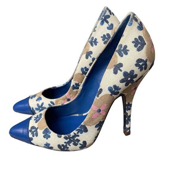 Tory Burch Navy and Cream Pumps size 7M - Picture 2 of 12